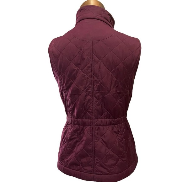 Talbots Quilted Purple Vest Small Gold Zipper Preppy Outdoor - Picture 2 of 10